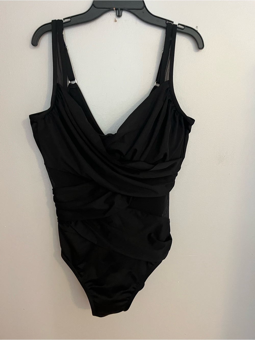 Miraclesuit‎ Black Draped One-Piece Swimsuit